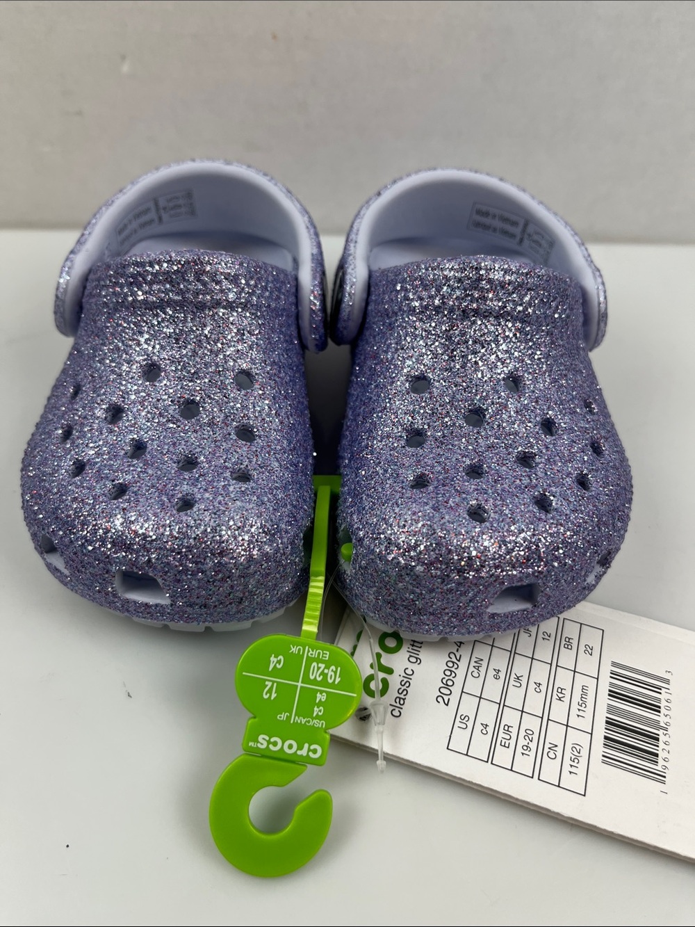 Crocs Classic Glitter Clog Purple Baby Size C4